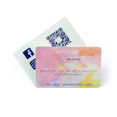 Manufacture CMYK frosted finish customized qr code design pvc plastic vip shopping membership card