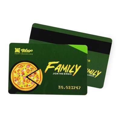 Funny design membership convex code pvc magnetic stripe restaurant vip card