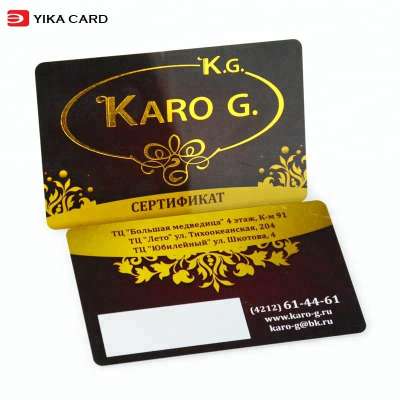 Direct factory supply customized pvc card printing membership business cards with gold or silver hot stamping