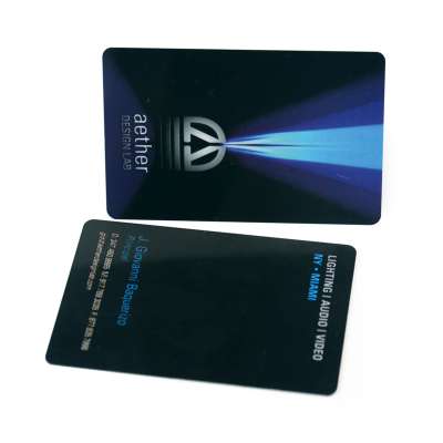 High quality and good price cmyk printing cr80 plastic pvc custom holo business cards