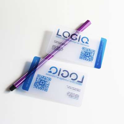 China gold supplier eco friendly cheap card printing services plastic transparent pvc business card with qr code