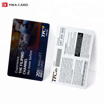 Factory promotional good quality cheap pvc plastic scratch off prepaid calling card