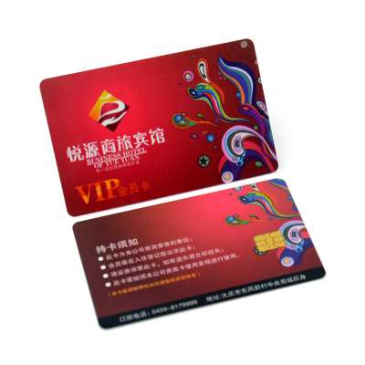 Hot selling colorful plastic pvc hotel membership rfid chip smart card printer