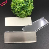 Custom Professional Changeable Reusable Uniform Hotel Blank Magnetic Plastic PVC Metal Name Badge With Transparent Acrylic Cover